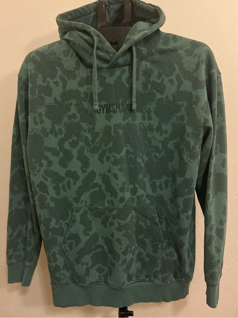 Gymshark Dark Green Camo Pullover Hoodie